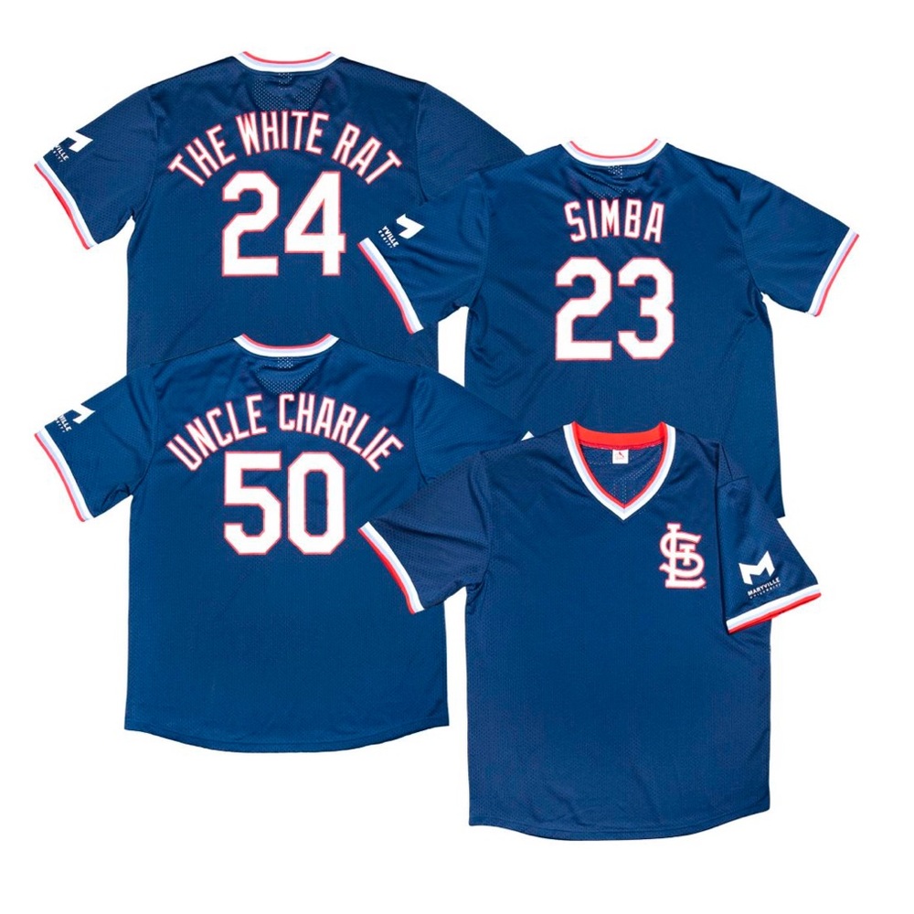 Cardinals Adult Retro Blue Embroidered Jersey St. Louis Cards MLB Baseball